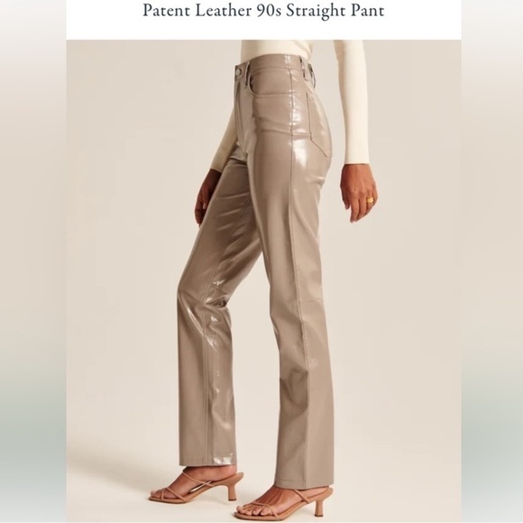 Abercrombie & Fitch 90’s Straight Ultra High Rise Curve Vegan Patent 28 6s 26 2s - Picture 6 of 12